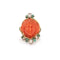 Bague 53 Bague camée en or jaune, corail, émeraudes et diamants 58 Facettes B401