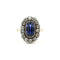 Bague 56 Bague édouardienne en or 18 ct, argent, saphir Ceylan et diamants 58 Facettes 391/26 A 193/26