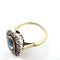 Bague 56 Bague édouardienne en or 18 ct, argent, saphir Ceylan et diamants 58 Facettes 391/26 A 193/26