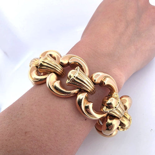 Bracelet Bracelet années 70 en or jaune 18 kt massif 58 Facettes 381/26 B