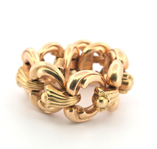 Bracelet Bracelet années 70 en or jaune 18 kt massif 58 Facettes 381/26 B