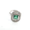 Bague 55 Bague en or blanc 18 kt avec émeraude et diamants 58 Facettes 377/26 N