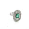 Bague 55 Bague en or blanc 18 kt avec émeraude et diamants 58 Facettes 377/26 N