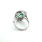 Bague 55 Bague en or blanc 18 kt avec émeraude et diamants 58 Facettes 377/26 N