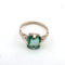 Bague 54 Bague Art déco en or blanc avec diamants et émeraude 58 Facettes 377/26 M