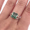 Bague 54 Bague Art déco en or blanc avec diamants et émeraude 58 Facettes 377/26 M