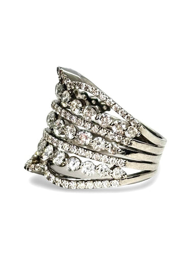 Bague 57 Bague en or blanc 18K et diamants 2,5 ct 58 Facettes 1869