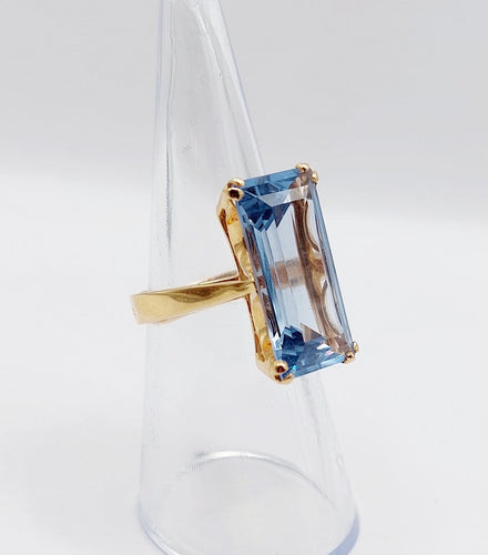 Bague 51 Bague cocktail Art déco en or 18k et spinelle synthétique 58 Facettes A07320