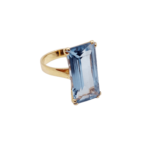 Bague 51 Bague cocktail Art déco en or 18k et spinelle synthétique 58 Facettes A07320