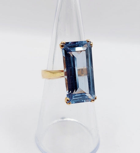 Bague 51 Bague cocktail Art déco en or 18k et spinelle synthétique 58 Facettes A07320
