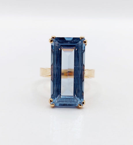Bague 51 Bague cocktail Art déco en or 18k et spinelle synthétique 58 Facettes A07320