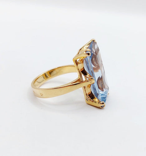 Bague 51 Bague cocktail Art déco en or 18k et spinelle synthétique 58 Facettes A07320