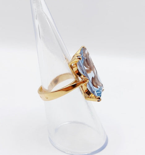 Bague 51 Bague cocktail Art déco en or 18k et spinelle synthétique 58 Facettes A07320