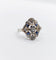 Bague 46 Bague marquise Art déco en or blanc 18K, platine, diamant et saphirs synthétiques 58 Facettes A07321