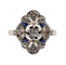 Bague 46 Bague marquise Art déco en or blanc 18K, platine, diamant et saphirs synthétiques 58 Facettes A07321
