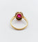 Bague 47.5 Bague pompadour antique en or 18k, platine, rubis synthétique et diamants 58 Facettes A07323