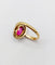 Bague 47.5 Bague pompadour antique en or 18k, platine, rubis synthétique et diamants 58 Facettes A07323