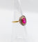 Bague 47.5 Bague pompadour antique en or 18k, platine, rubis synthétique et diamants 58 Facettes A07323