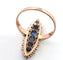 Bague 54 Bague victorienne en or jaune 18 kt avec diamants et saphirs 58 Facettes 381/26 D