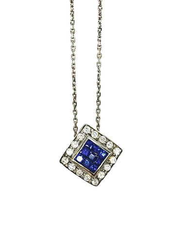 Collier Collier en or blanc, saphirs et diamants 58 Facettes 1690