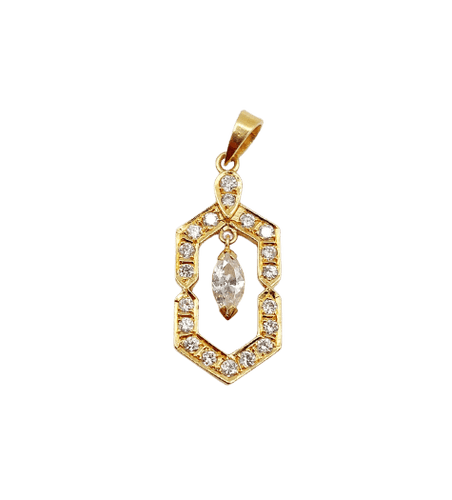 Pendentif Pendentif vintage hexagonal en or 18k et diamants 58 Facettes A07324