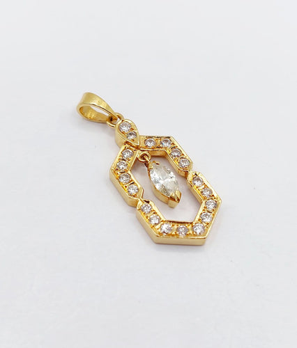 Pendentif Pendentif vintage hexagonal en or 18k et diamants 58 Facettes A07324