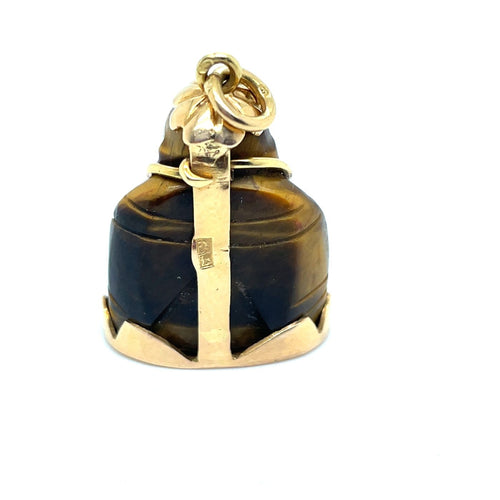 Pendentif Pendentif Bouddha en or jaune et œil de tigre 58 Facettes 00995