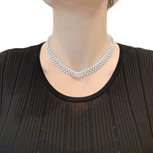 Collier Boucheron Angélique - Collier rivière en or blanc et diamants 58 Facettes 35700