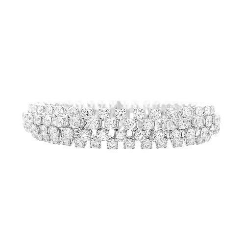 Bracelet Boucheron Angélique - Bracelet rivière en or gris et diamants 58 Facettes 35699