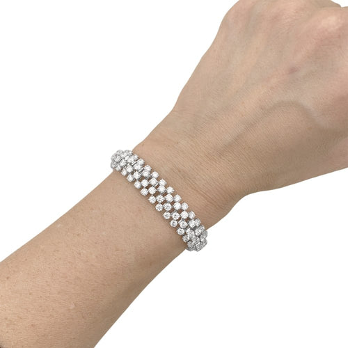 Bracelet Boucheron Angélique - Bracelet rivière en or gris et diamants 58 Facettes 35699