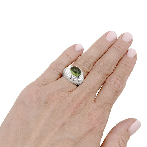 Bague 48 Boucheron Jaïpur - Bague en or blanc et tourmaline verte 58 Facettes 35666