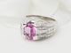Bague Bague jonc en or blanc, saphir rose et diamants 58 Facettes 33291