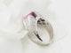 Bague Bague jonc en or blanc, saphir rose et diamants 58 Facettes 33291