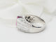 Bague Bague jonc en or blanc, saphir rose et diamants 58 Facettes 33291