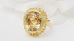Bague 55 Bague filigranée en or jaune avec citrine facettée 58 Facettes 32760