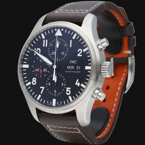 Montre IWC - Montre Pilot Chronograph en acier 58 Facettes MT46834