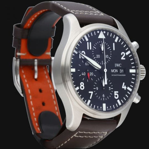 Montre IWC - Montre Pilot Chronograph en acier 58 Facettes MT46834