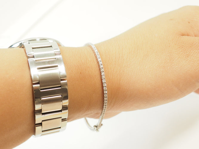 Bracelet Bracelet rivière en or blanc et diamants 1,84 ct 58 Facettes 33235