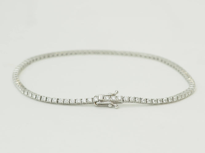 Bracelet Bracelet rivière en or blanc et diamants 1,84 ct 58 Facettes 33235