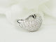 Bague 51 Bague vague pavée de diamants en or blanc 58 Facettes 33754