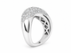 Bague 51 Bague vague pavée de diamants en or blanc 58 Facettes 33754