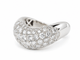 Bague 51 Bague vague pavée de diamants en or blanc 58 Facettes 33754