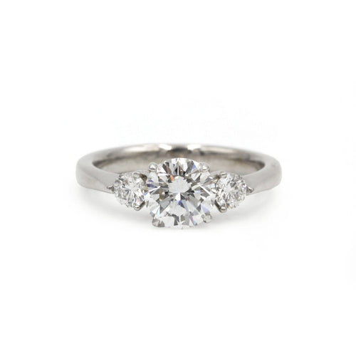 Bague 52 Solitaire trilogie - Bague en or blanc et diamants 58 Facettes 260142R-220596R
