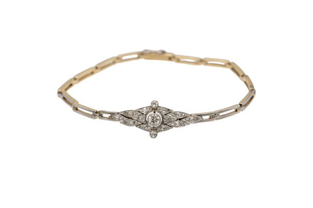 Bracelet Art déco - Bracelet en or jaune, platine et diamants, vers 1930 58 Facettes 12208