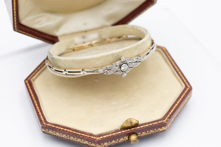 Bracelet Art déco - Bracelet en or jaune, platine et diamants, vers 1930 58 Facettes 12208