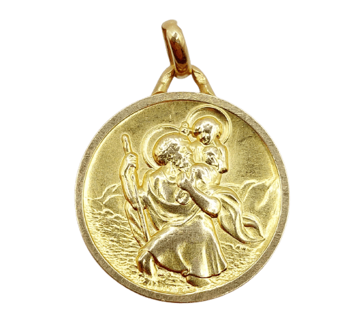 Pendentif G. Rabier - Médaille religieuse en or 18k 58 Facettes A07328