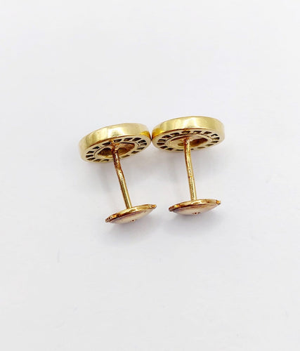 Boucles d'oreilles Puces d'oreilles Art déco en or 18k, diamants et saphirs 58 Facettes A07331