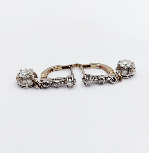 Boucles d'oreilles Dormeuses Art déco - Boucles d'oreilles en or blanc, platine et diamants 58 Facettes A07332