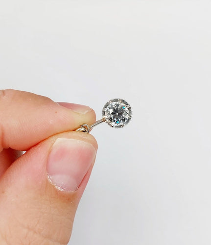 Pendentif Pendentif antique en or blanc et platine, diamant 0,95 ct 58 Facettes A07287