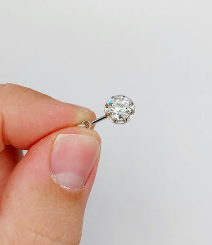 Pendentif Pendentif antique en or blanc et platine, diamant 0,95 ct 58 Facettes A07287